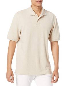 lot 10159 image: Amazon Essentials Mens Regular-Fit Cotton Pique Polo Shirt (Available in Big & Tall), Oatmeal Heather, Medium