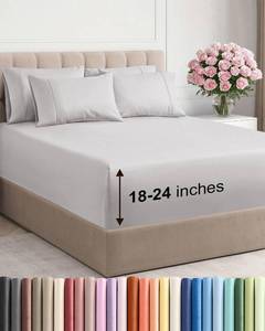 lot 13523 image: Extra Deep Queen Sheet Set - 6 Piece Breathable and Cooling Sheets - Hotel Luxury Bedding for Women, Men, Kids & Teens - Easy & Secure Fit - Soft and Wrinkle Free - Extra Deep Pockets - French Grey