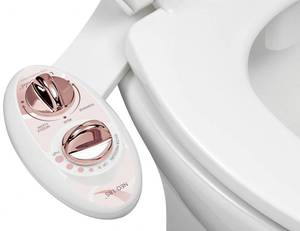 lot 13535 image: LUXE Bidet NEO 185 - Dual Nozzle, Self-Cleaning, Non-Electric Bidet Attachment for Toilet Seat, Adjustable Water Pressure, Rear & Feminine Wash (Rose Gold)