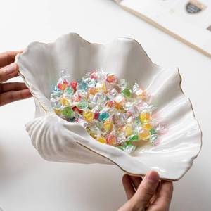 lot 13578 image: White Sea Shells Decorative Bowl - Large Clam Shell Bowl, Fruit Bowl, Key Bowls, Candy Dish, Coastal Ocean Centerpieces for Entryway, Living Room, Bathroom, Beach House, Nautical, Seaside, Shelf Decor