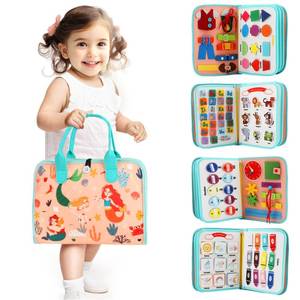 lot 14288 image: Teefrye Toddler Busy Board Montessori Toys for Toddlers 1-3 Year Old Educational Activity Book Board Sensory Travel Toys Ages 3-5 Preschool Learning Fine Motor Skills Toy Quiet Book Gift for Kids