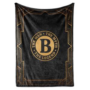 lot 14305 image: InnoBeta Gifts for Men, Initial Mens Gifts for Him, Birthday Gift Ideas, Mens Blanket, 300gsm Flannel Throw Blanket Gift for Dad, Grandpa, Husband, 50x 65, B