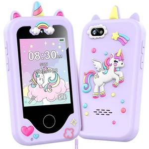 lot 14362 image: Kids Smart Phone for Girls, Christmas Birthday Gifts for Girls Age 3-10 Kids Toys Cell Phone, 2.8 Touchscreen Toddler Learning Play Toy Phone with Dual Camera, Game, Music Player, 8GB Card Purple