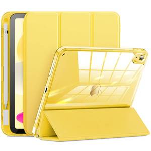 lot 14379 image: INFILAND Compatible with iPad (A16) 11th Generation 11 Inch 2025 Case, iPad 10th Generation Case 10.9 Inch 2022, Clear Slim Protective Cover with Apple Pencil Holder & Charging Adapter, Bright Yellow