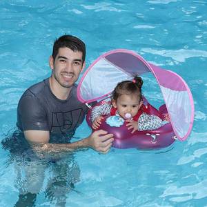 lot 14408 image: Swimbobo Baby Swimming Float Kids Inflatable Swim Ring with Safety Support Bottom Swimming Pool Accessories for 3-36 Months (Red Dolphin, Large)