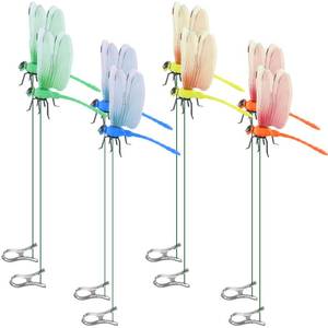 lot 14418 image: VITASHYNX 8 Pack Dragon Fly Clips for Bugs Repellent, 3D Dragonfly Hat Clips, Fake Dragonfly Garden Decor for Patio, Garden, Outdoor and Indoor