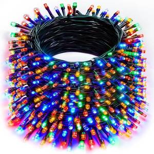 lot 15680 image: Wexo Palindrog Christmas String Lights Outdoor, 328 FT 1000 LED Waterproof String Lights Green Wire with 8 Modes Timer, Christmas Decoration for Indoor Yard Tree Wedding Party Holiday, Multi-Colored