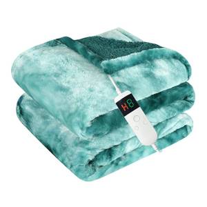 lot 15706 image: Cushious Electric Heated Blanket Full 72x84Size Faux Fur Heating Blanket 10 Heating Settings, 1-8h Timer & Overheat Protection, Machine Washable, Soft Flannel and Sherpa Full Body Warmth
