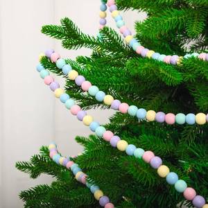 lot 16051 image: Yookeer 16 Feet Pastel Christmas Wooden Beads Garland 0.47 in Round Craft Wooden Christmas Tree Garland Vintage Rustic Country Farmhouse Xmas Decoration for Home Decor Supplies