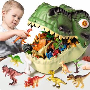 lot 16061 image: RISUNTOY Dinosaur Toys for Kids 3-5,45PCS Realistic Jurassic Dinosaurs Figures with Eggs&Trees&Fence Playset to Create a Dino World,Educational Figures, Great Gift for Toddler Boys & Girls