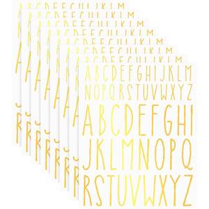 lot 16074 image: Gersoniel 416 Pcs 8 Sheets Gold Vinyl Letter Stickers Decals Self Adhesive ABC Alphabet Stickers Scrapbook Letters for Back to School Mailbox Board Window Door Car Truck DIY Craft(1 Inches, 2 Inches)