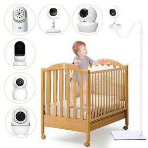 lot 16085 image: Baby Monitor Floor Stand Compatible with HelloBaby, Nanit Pro, Infant Optics, Babysense, Owlet, Baby, Bonoch, Adjustable Height from 37.4-69, Universal Baby Camera Stand Mount, Safety for Nursery