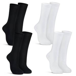 lot 16105 image: Croloose 4 Pairs Silk Liner Socks Ultra-lightweight Hiking Liners Calf Sweat Absorption Socks for Adult(White and Black,L)