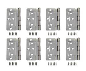 lot 16120 image: QCAA Heavy Non-Mortise Butterfly Hinge for Mobile HomeRV, 3.5, Removable Loose Pin, Satin Nickel, 8 Pack, Made in Taiwan