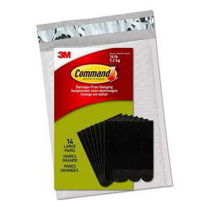 lot 16121 image: Command Picture Hanging Strips  Heavy Duty  Large  Black  Holds 16 lbs  14 Pairs