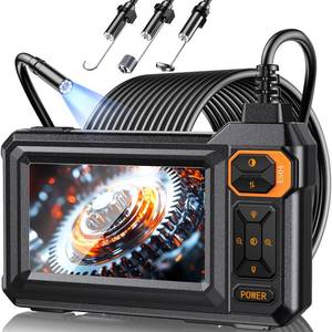 lot 16125 image: Endoscope Camera with Light, 1920P HD Borescope Inspection Camera with 4.3 IPS Screen, AukonVee IP67 Waterproof with 8 LEDs & 16.5ft Semi-Rigid Snake Camera for Automotive Pipe Tools Gadgets for Men