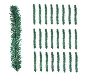 lot 16126 image: 24 Pcs Christmas Garland Ties Artificial Pine Needles Santa��s Factory Christmas Tree Branches Wired Faux Pine Greenery Stems 12x1.6 in Green for Christmas Decoration Craft Gift Wrapping