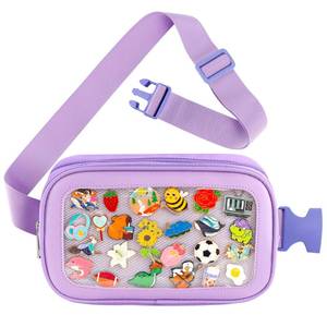 lot 16132 image: PainZieteg Pin Bag Fanny Pack, Ita Bag Storage Purple Crossbody Belt Bags for Women Teens Girls Gifts, Pins Boards For Sports, Memorial, Travel Brooches (No Pins Included) Purple