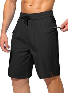 lot 16135 image: Mens Swim Trunks Quick Dry Board Shorts with Zipper Pockets Beach Shorts Bathing Suits for Men - No Mesh Liner(Black,XXL)