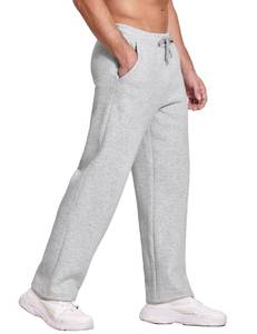 lot 16436 image: Deyeek Mens Grey Sweat Pants Thick Open Bottom Sweatpants for Men Baggy Straight Leg Joggers Winter Fleece Pants with Pockets XL