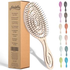 lot 16464 image: Ninabella Detangle Hair Brush for Women & Men - Does not Pull - Straightening Brushes for Straight & Curly Hair - Unique Spiral Detangling Hairbrush - Cream