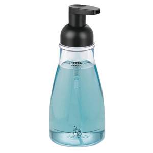 lot 16484 image: iDesign Refillable Foaming Soap Dispenser for Kitchen or Bathroom Vanity - ClearMatte Black