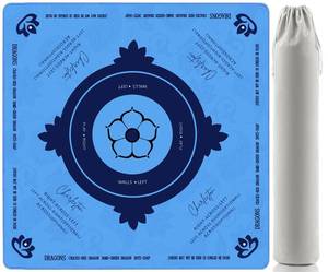 lot 16490 image: WZMYO Mahjong Mat, 31.5x31.5 Inch 3mm Thickened American Mahjong Mat for Table with Rules Printed,Anti-Slip, Noise Reduction Mahjong Gift (Blue)