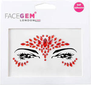 lot 10137 image: 5pk Face Gem London Self-Adhesive Crystal Face Jewels