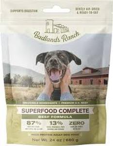 lot 14227 image: BADLANDS RANCH by Katherine Heigl  Superfood Complete Air-Dried Beef Dog Food  High Protein with Superfoods for Daily Wellness & Consistent Nutrition