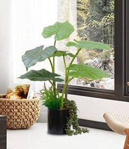 lot 23245 image: Cxgs Realistic Artificial Potted Faux Plants Indoor 19.7in