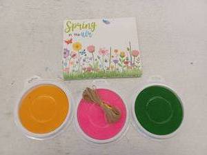 lot 23259 image: gisgfim 36PCS Flower DIY Spring Easter Craft Cards Handprint Art Kit with 3 PCS Large Ink Pads