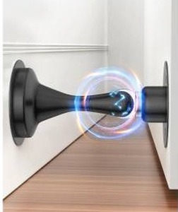 lot 23283 image: Magnetic Door Stop - Black Stainless Steel Door Stopper