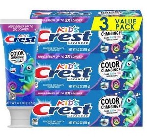 lot 23284 image: Crest Kids Color-Changing Toothpaste 3-Pack