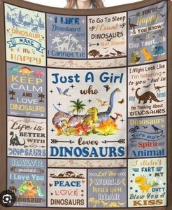 lot 23290 image: Dinosaur Themed Fleece Blanket 40x50