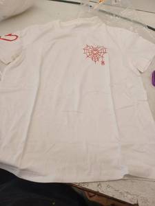 lot 23295 image: Spider Web Design White T-Shirt Size L