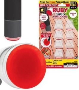 lot 23303 image: Ruby Sliders Outdoor Furniture Protectors - 8 Piece Set, Total of 21