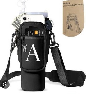 lot 23304 image: Dabria Initial A Water Bottle Holder with Phone Pocket