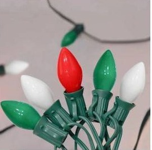 lot 23305 image: 25ft Ceramic Christmas String Lights