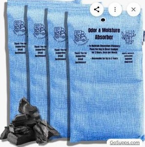 lot 23311 image: 4 Extra Large Activated Charcoal Bamboo Odor Absorber Bags