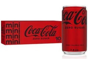 lot 23347 image: Coca-Cola Zero Sugar Mini Cans 10-Pack