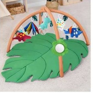 lot 23350 image: Tropical Leaf Baby Play Mat with Hanging Toys