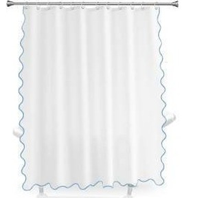 lot 23372 image: Aldopein Scalloped Edge Fabric Shower Curtain