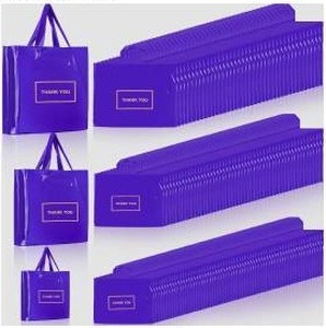 lot 23394 image: 200 Purple Thank You Shopping Bags Bulk Pack, 3 sizes