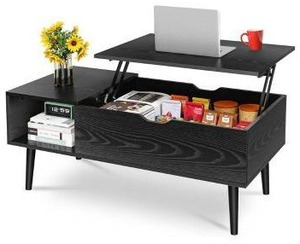 lot 23402 image: Lift Top Coffee Table with Storage, Black
