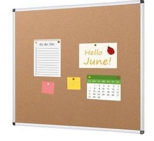 lot 23410 image: VIZ-PRO Cork Bulletin Board, 48 X 48 Inches, Wall Mounted