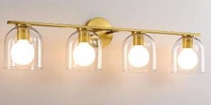 lot 23416 image: WOSHITU 32 Inch 4-Light Bathroom Vanity Light Fixture, Brushed Gold