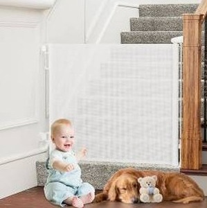 lot 23426 image: PRObebi Retractable Dog Gate for The House Extends to 54in Wide 34in Tall