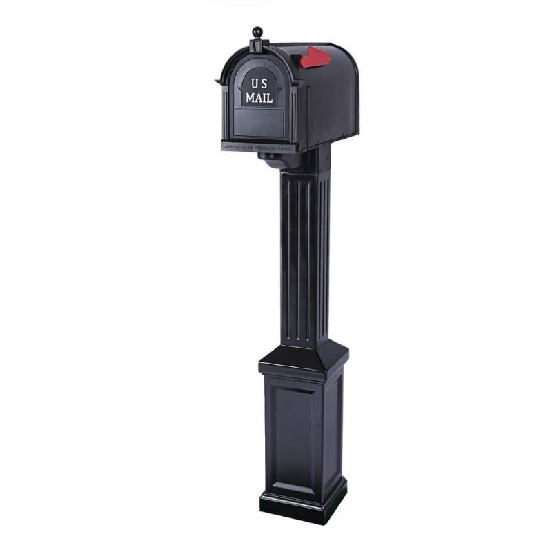 lot 3566011 image: Craftsman Mailbox and Post Kit, Black - Retail $82