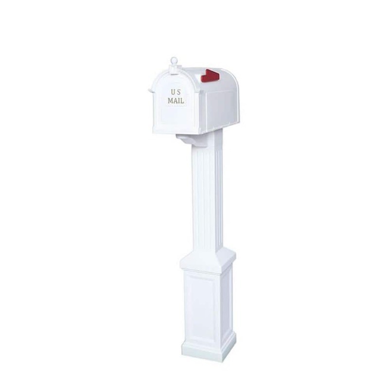 lot 3566104 image: Craftsman Mailbox And Post Kit White DAMAGED (see pictures and description) MSRP $79.97 - Retail $79