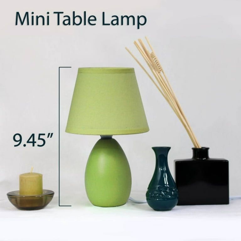 lot 3567011 image: Simple Designs Mini Egg Oval Ceramic Table Lamp -